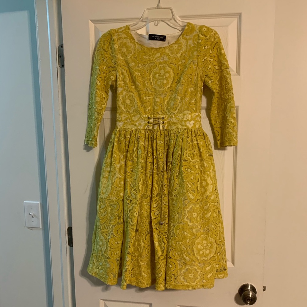 Beautiful yellow youth dress with lining
